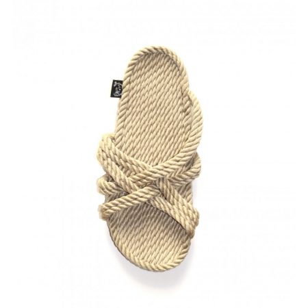 Sandales nomadic, sandale vegan, fait à partir de corde récyclé, modèle slip on beige