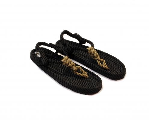 Sandales nomadic state of mind, sandale en corde, sandales homme, sandales femme, modèle Athena couleur noir et kaki