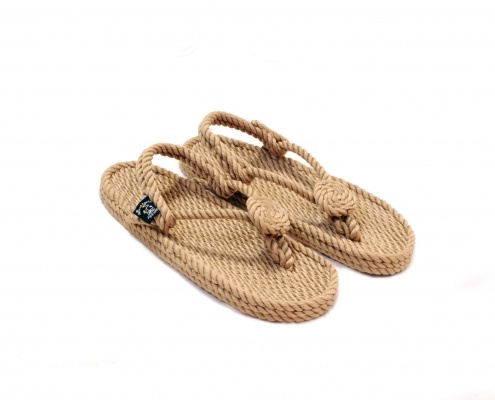 Sandales nomadic state of mind, sandale en corde, modèle Flower flop couleur beige