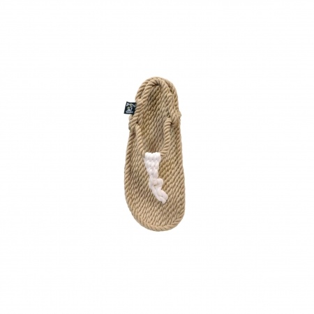 Sandales nomadic, sandale vegan, fait à partir de corde récyclé, modèle athena beige et blanc