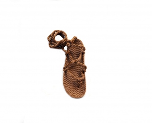 Sandales nomadic, sandale vegan, fait à partir de corde récyclé, modèle romano cafe