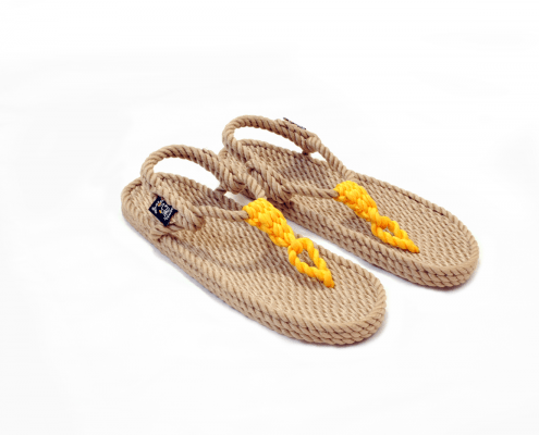 Sandales en corde, sandales boho, nomadic state of mind, sandals for men, sandales for women, modèle Athena Beige & Jaune