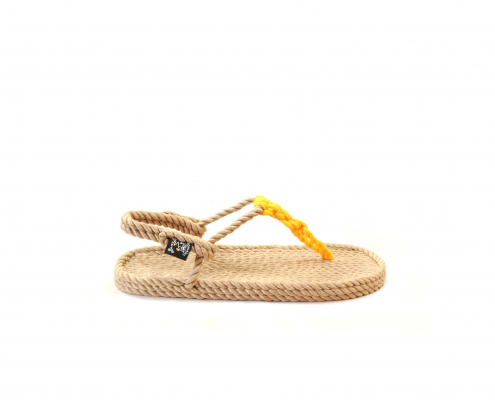 Sandales en corde, sandales boho, nomadic state of mind, sandals for men, sandales for women, modèle Athena Beige & Jaune