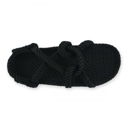 Sandales nomadic, sandale vegan, fait à partir de corde récyclé, modèle mountain momma noir
