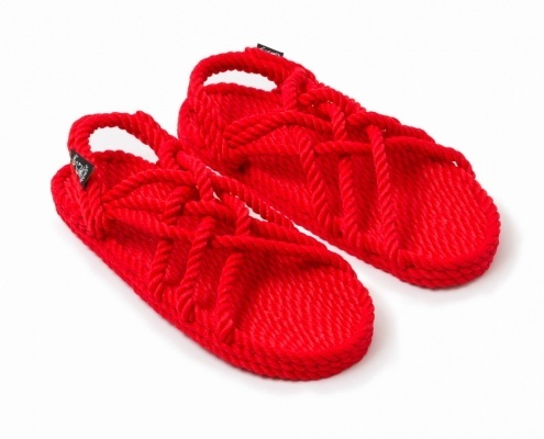 Sandales nomadic state of mind, sandale en corde, modèle jc couleur rouge