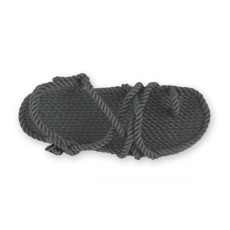 Sandales nomadic, sandale vegan, fait à partir de corde récyclé, modèle toe joe grey