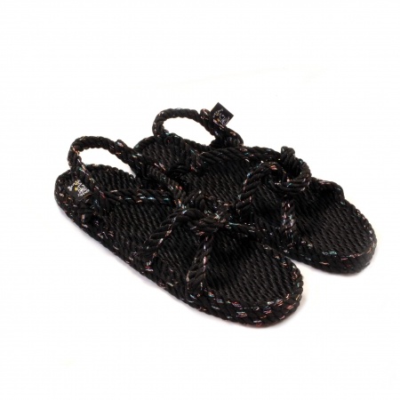Sandales nomadic state of mind, sandale en corde, modèle Mountain momma couleur disco black