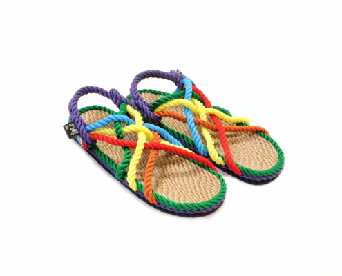 Sandales nomadic state of mind, sandales boho en corde, sandales homme, sandales femme, modèle JC Rainbow