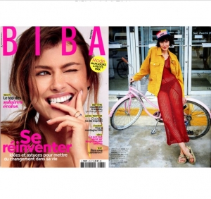 Une femme portant des Sandales Nomadic state of mind apparu sur la couverture de la magazine BIBA