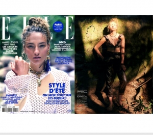 Une femme portant des Sandales Nomadic state of mind apparu sur la couverture de la magazine Elle