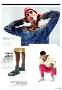 Des hommes portant des Sandales Nomadic state of mind apparu sur la couverture de la magazine BIBA