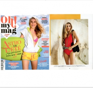 Une femme en bikini portant des Sandales Nomadic state of mind apparu sur la couverture de la magazine Oh My Mag