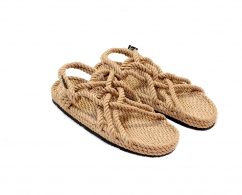 Sandales nomadic state of mind, sandale en corde, modèle jc couleur beige Vibram sole