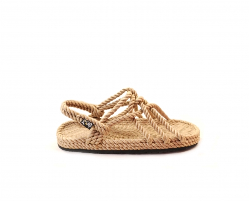 Sandales nomadic, sandale vegan, fait à partir de corde récyclé, modèle jc beige vibrame sole