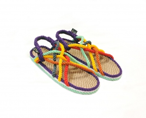Sandales nomadic state of mind, sandale en corde, modèle jc couleur neon rainbow