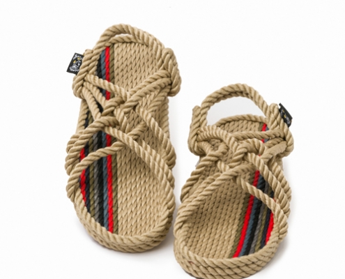 Sandales nomadic, sandale vegan, fait à partir de corde récyclé, modèle jc woodstock