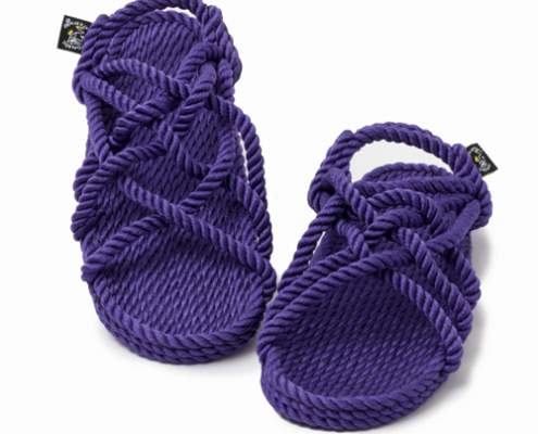 Sandales Boho en plastique recyclé, sandales nomadic, marque vegan, sandales homme, sandales femme, modèle JC purple