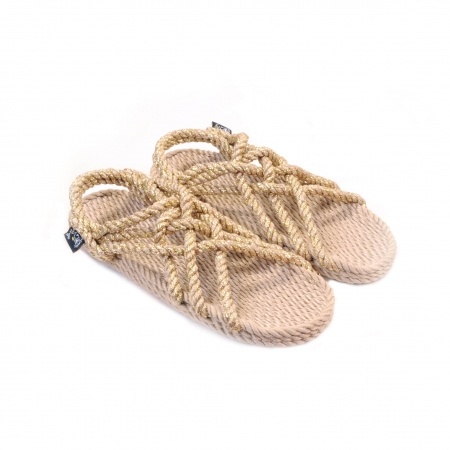 Sandales nomadic state of mind, sandale en corde, modèle jc couleur solid gold