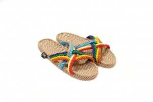 Sandales nomadic state of mind, sandales boho en corde, sandales homme, sandales femme, modèle Slip on-Rainbow