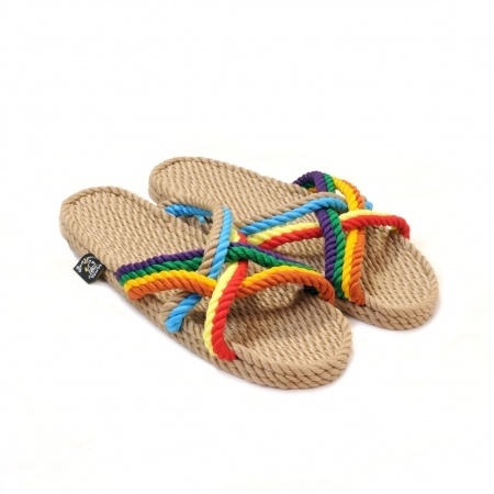 Sandales nomadic state of mind, sandale en corde, modèle Slip on couleur Rainbow