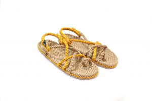 Sandales en corde, sandales boho, nomadic state of mind, sandals for men, sandales for women, modèle Toe Joe Beige & Gold