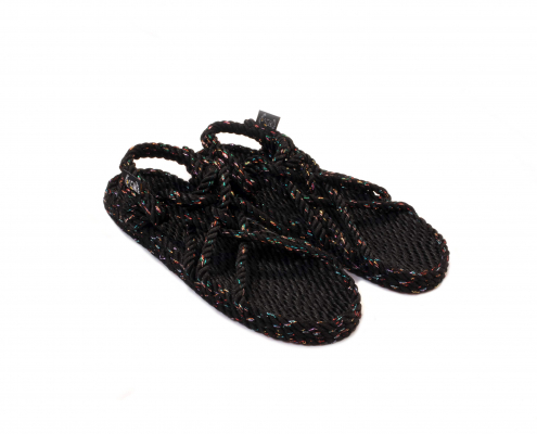 Sandales Boho en plastique recyclé, sandales nomadic, marque vegan, sandales homme, sandales femme, modèle JC Disco Black