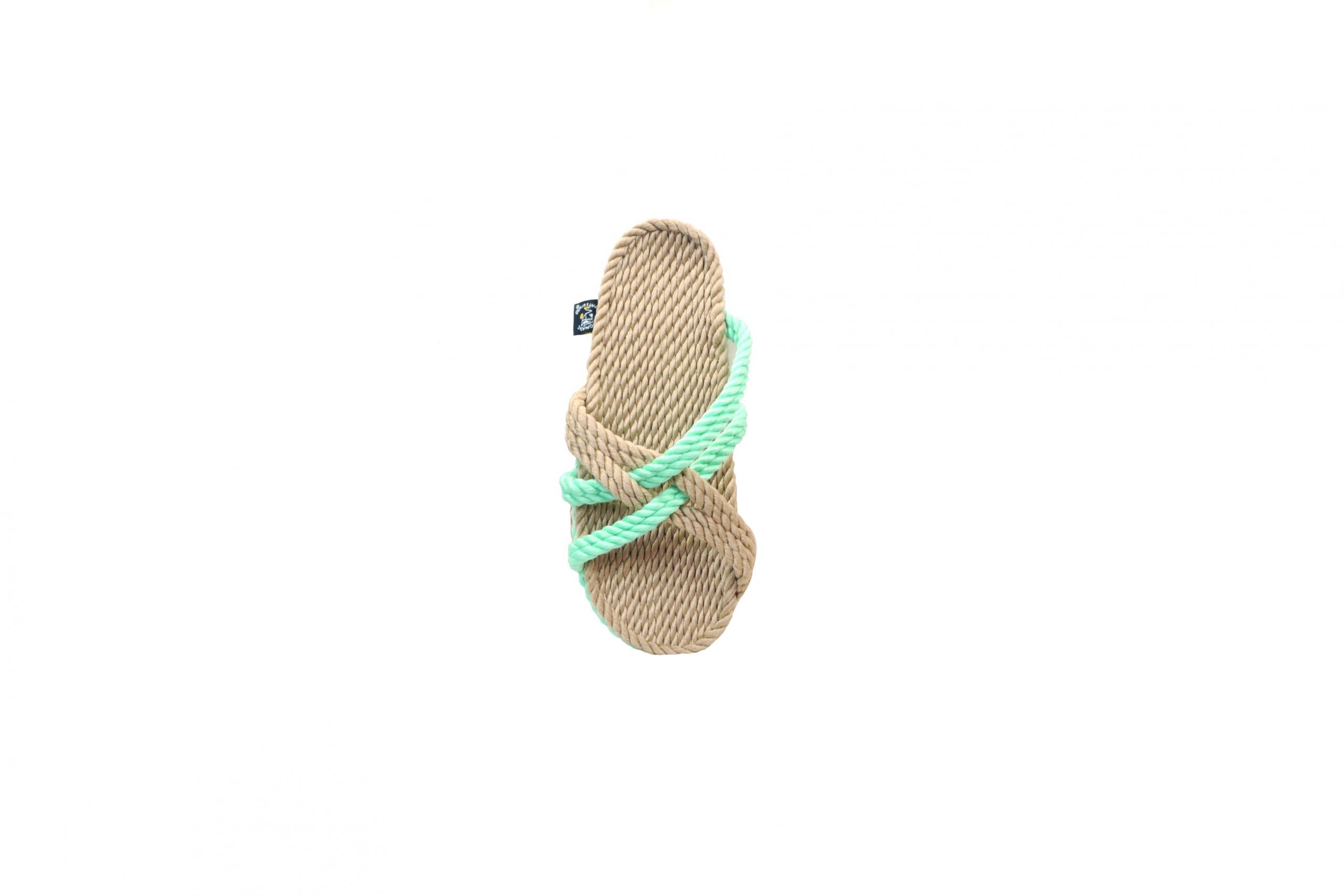 Sandales en corde, sandales boho, nomadic state of mind, sandals for men, sandales for women, modèle Slip on-Beige Neon Green
