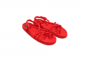 Sandales Boho en plastique recyclé, sandales nomadic, marque vegan, sandales homme, sandales femme, modèle Toe joe Red