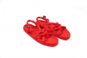 Sandales Boho en plastique recyclé, sandales nomadic, marque vegan, sandales homme, sandales femme, modèle Mountain momma Red
