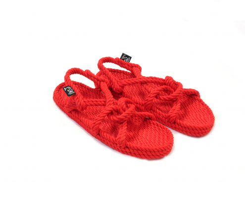 Sandales Boho en plastique recyclé, sandales nomadic, marque vegan, sandales homme, sandales femme, modèle Mountain momma Red