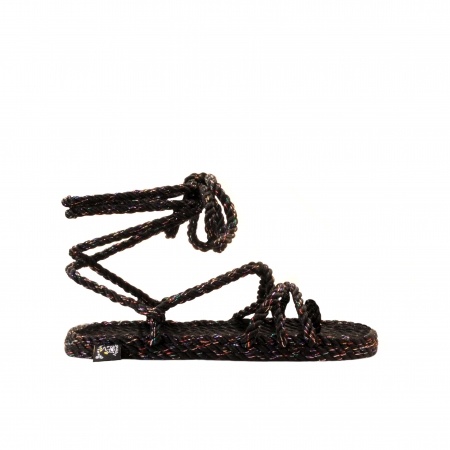 Sandales nomadic state of mind, sandale en corde, modèle isla couleur disco black