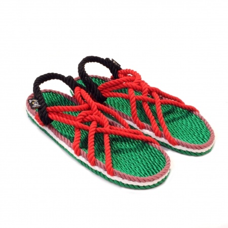 Sandales nomadic state of mind, sandale en corde, modèle jc couleur Watermelon