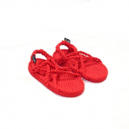 Sandales nomadic state of mind, sandale en corde, modèle jc kids couleur rouge