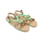 Sandales nomadic state of mind, sandales boho en corde, sandales femme, modèle Mountain Momma Beige & Neon Green