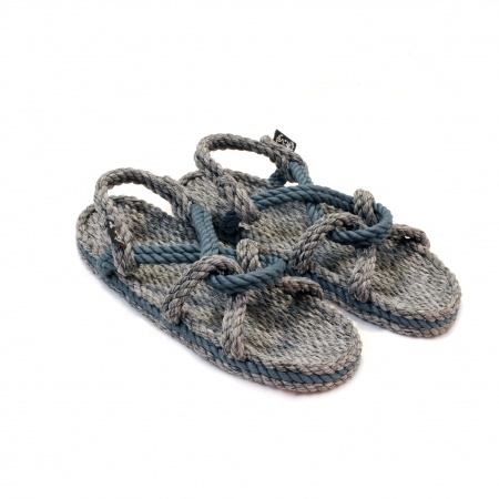 Sandales Boho en plastique recyclé, sandales nomadic, marque vegan, sandales homme, sandales femme, modèle Mountain momma Flint et denim