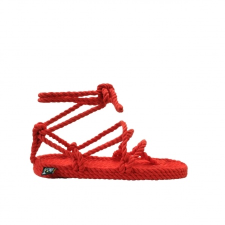 Sandales nomadic state of mind, sandale en corde, modèle romano couleur rouge