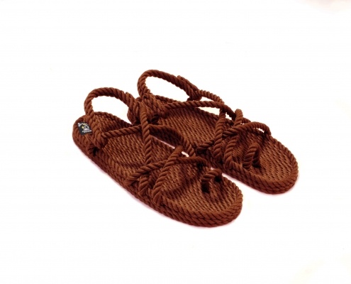 Sandales nomadic state of mind, sandale en corde, modèle - sandales homme - sandales femme Toe joe  couleur cafe
