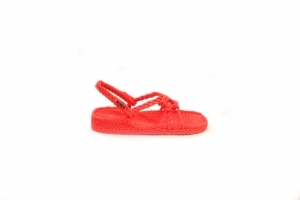 Sandales en corde, sandales boho, nomadic state of mind, sandals for men, sandales for women, modèle Wedge rouge