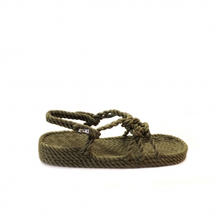 Sandales nomadic, sandale vegan, fait à partir de corde récyclé, modèle Wedge Sage Green