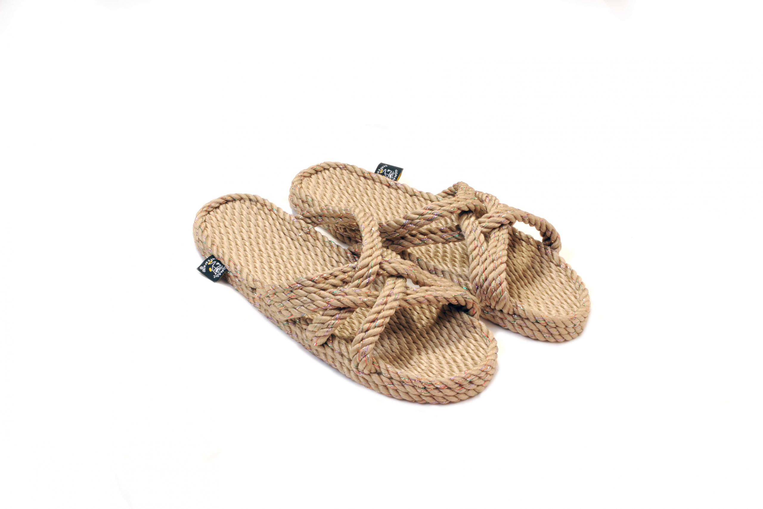 Sandales en corde, sandales boho, nomadic state of mind, sandals for men, sandales for women, modèle Slip on-Disco beige