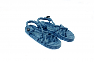 Sandales nomadic state of mind, sandales boho en corde, sandales homme, sandales femme, modèle toe joe couleur denim blue