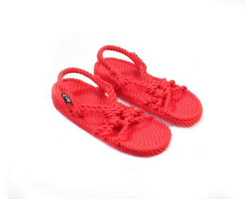 Sandales en corde, sandales boho, nomadic state of mind, sandals for men, sandales for women, modèle Wedge rouge