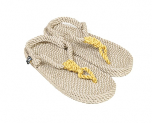 Sandales Boho en plastique recyclé, sandales nomadic, marque vegan, sandales homme, sandales femme, modèle Athena beige gold