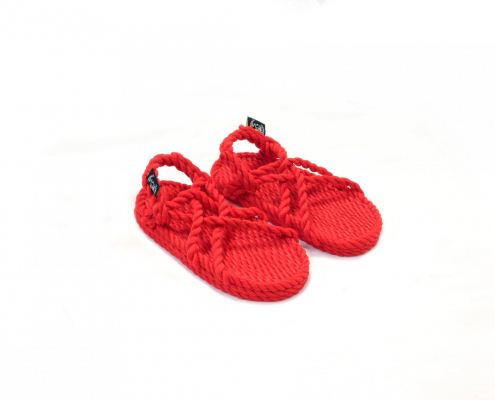 Sandales Boho en plastique recyclé, sandales nomadic, marque vegan, sandales enfant, modèle JC Kids Rouge