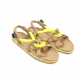 Sandales Boho en plastique recyclé, sandales nomadic, marque vegan, sandales femme, modèle Mountain Momma Beige & Neon Yellow