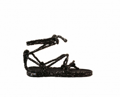 sandales femme, sandales spartiate modèle Romano black silver