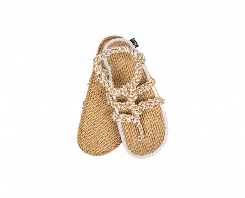 Sandales en corde, sandales boho, nomadic state of mind, sandals for men, sandales for women, modèle 505 Beige & White