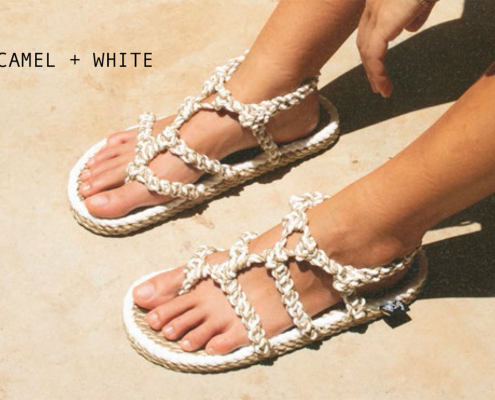 Sandales nomadic state of mind, sandales boho en corde, sandales homme, sandales femme, modèle 505 Beige & White