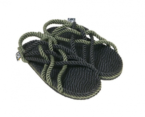 Sandales nomadic state of mind, sandales boho en corde, sandales homme, sandales femme, modèle JC Black Sage green