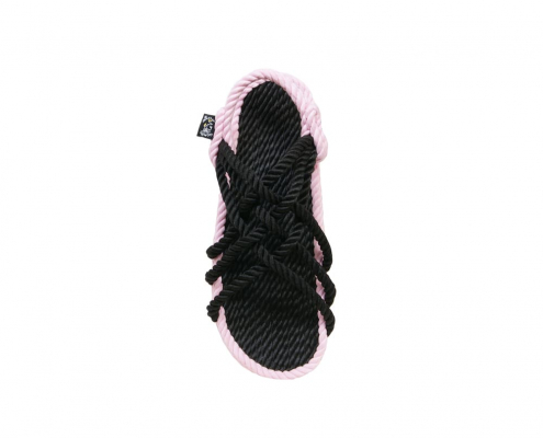Sandales en corde, sandales boho, nomadic state of mind, sandals for men, sandales for women, modèle JC3 Sensi Black & Baby pink